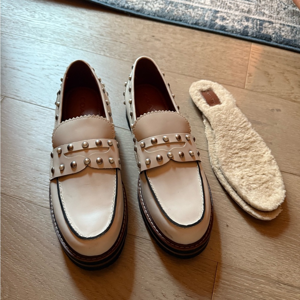 Gucci Cream Studded Men's Loafers
